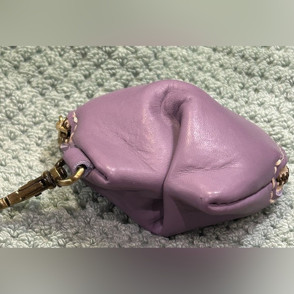 Portland Leather Goods Lavender Purple Fortune Cookie Pouch Keychain Organizer - Picture 4 of 5